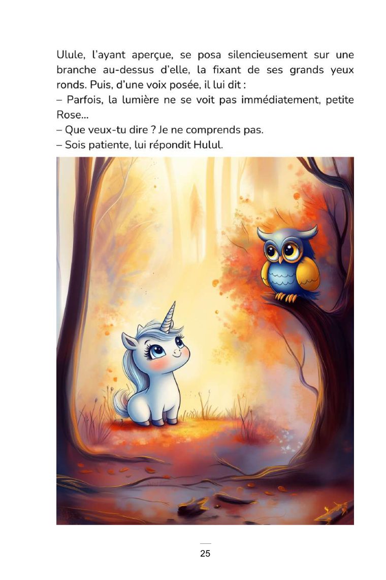 Rose, la petite licorne qui ne brillait pas — page intérieure 3